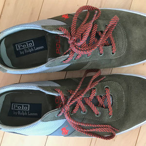 Ralph Lauren Polo olive suede mesh sneakers 11D